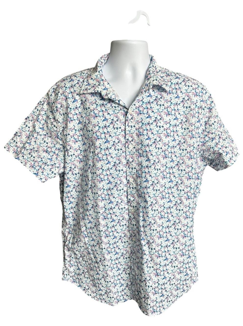Bonobos Stretch Floral Button Up Shirt Men’s XL Standard Fit Short Sleeve